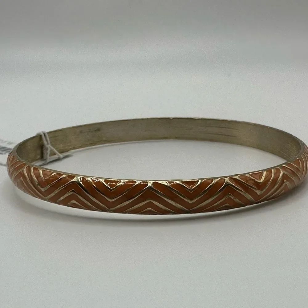J. Crew Orange and Gold Bangle Bracelet